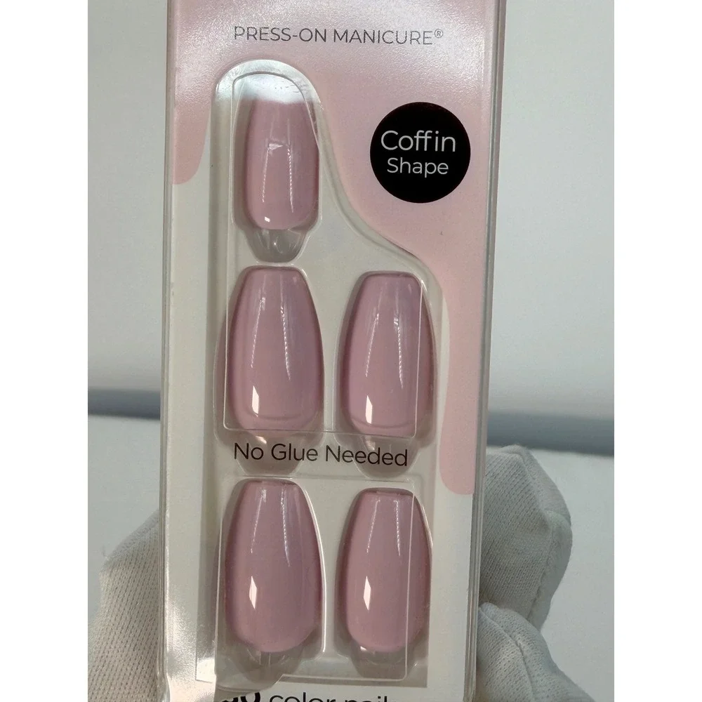 KISS imPRESS Color Press On Manicure French Lavender 516 Coffin Shape M 105-47
